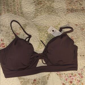 Shade & Shore Women's Dark Brown Bikini Top
